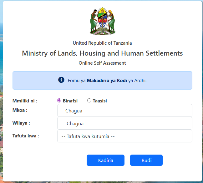 Makadirio ya Kodi ya Ardhi